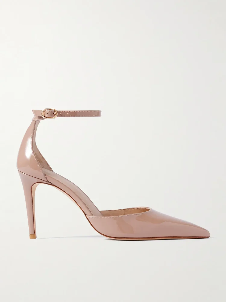 Stuart Power Strap patent-leather pumps