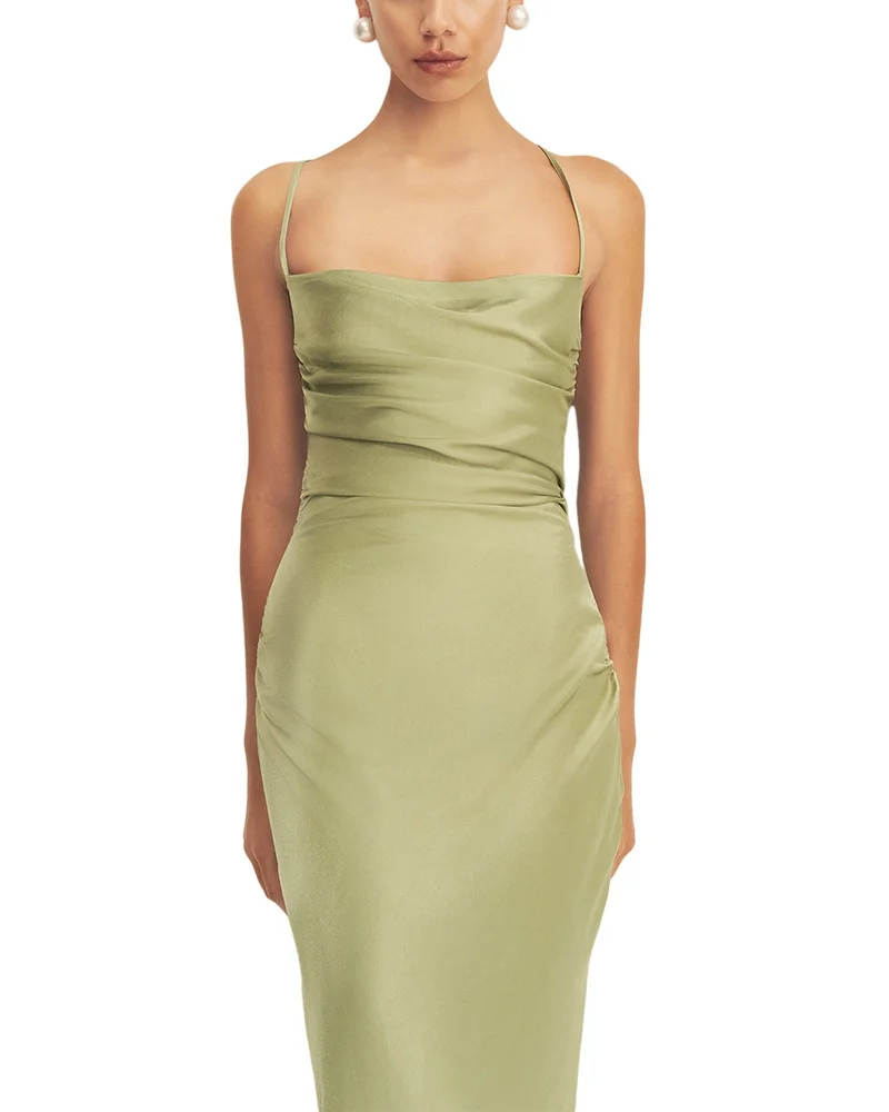 La Lune Lace Up Back Maxi Dress