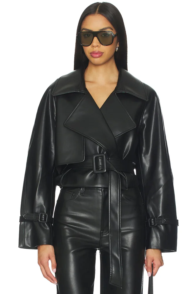Charles Faux Leather Crop Jacket