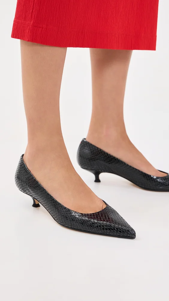 Cari Mini Snake Print Leather Pumps