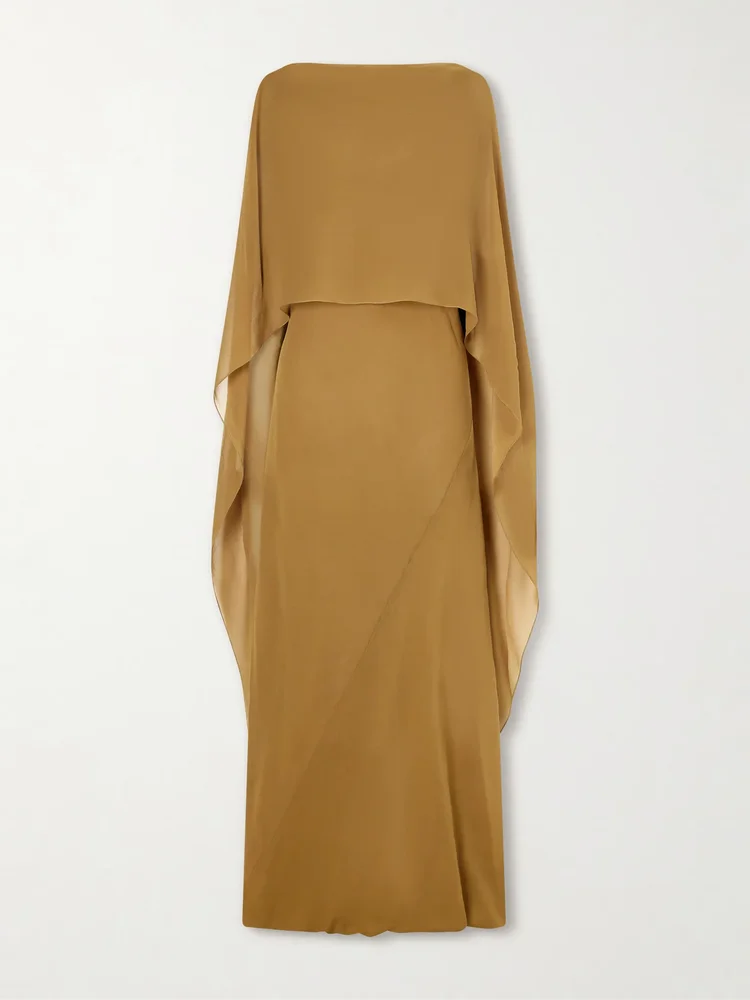 Galea one-shoulder silk-chiffon maxi dress