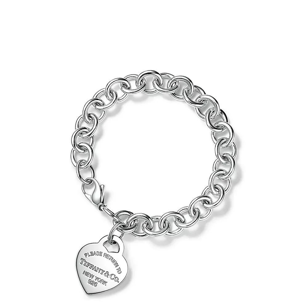 Return to Tiffany® Heart Tag Charm Bracelet in Silver