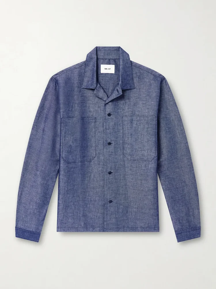 Rob Cotton And Linen-Blend Chambray Shirt