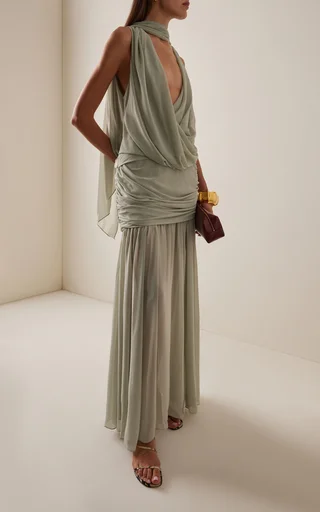 Azul Crepe Maxi Dress