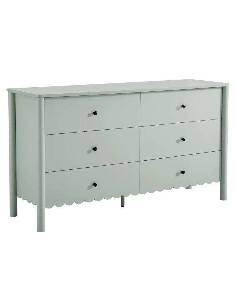 Emmeline Scalloped 6-Drawer Dresser