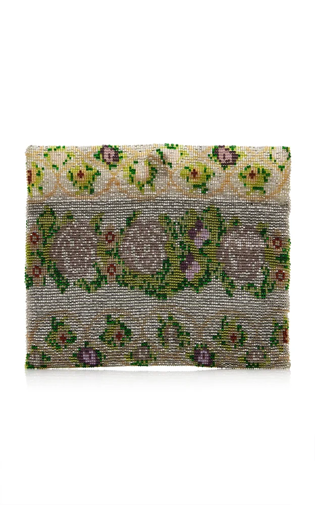 Floral Beaded Clutch Bag