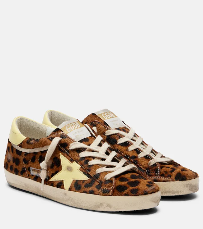 Super-Star leopard-print calf hair sneakers