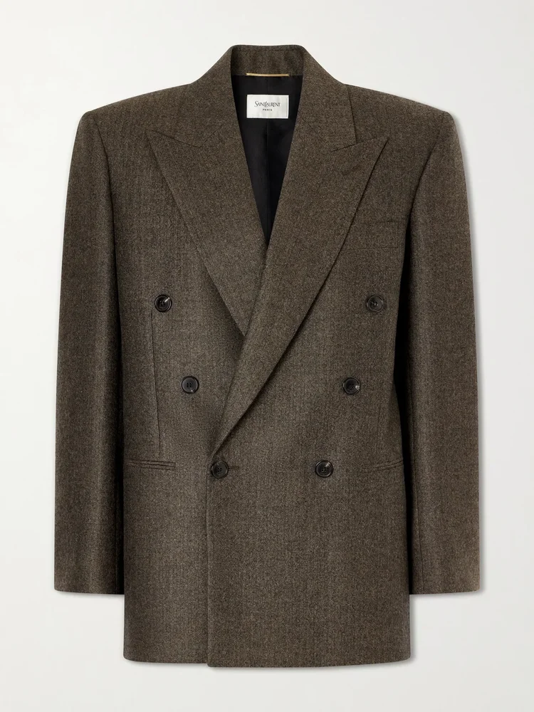 Double-breasted virgin wool blazer