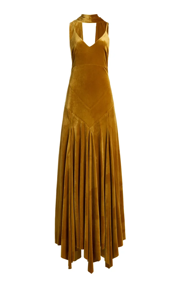 Exclusive Nyra Velvet Maxi Dress