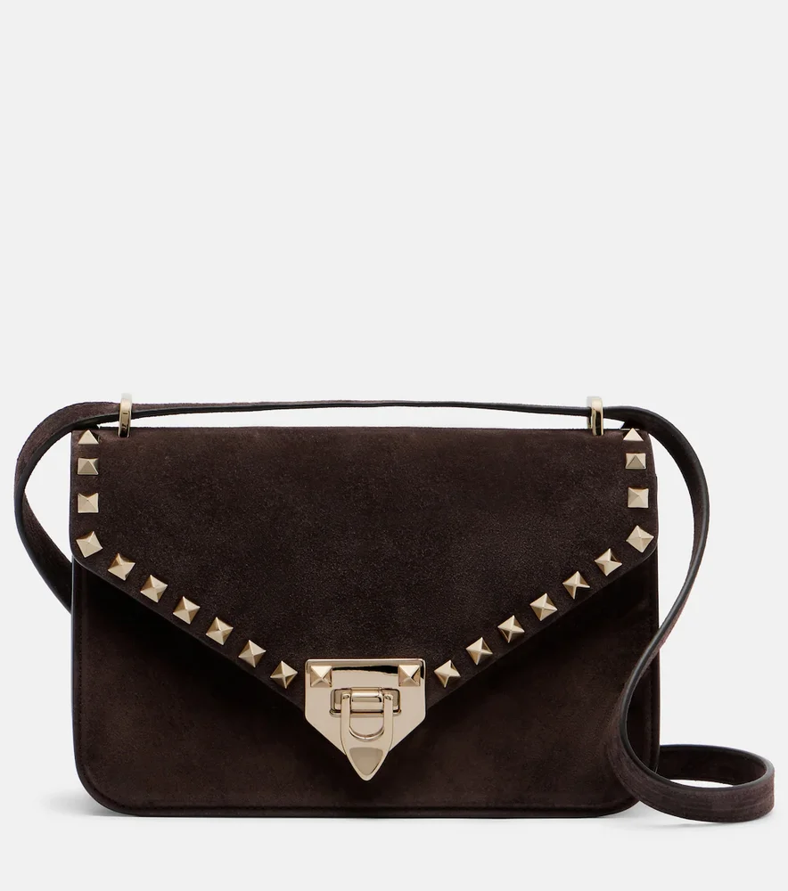 Rockstud Small suede crossbody bag