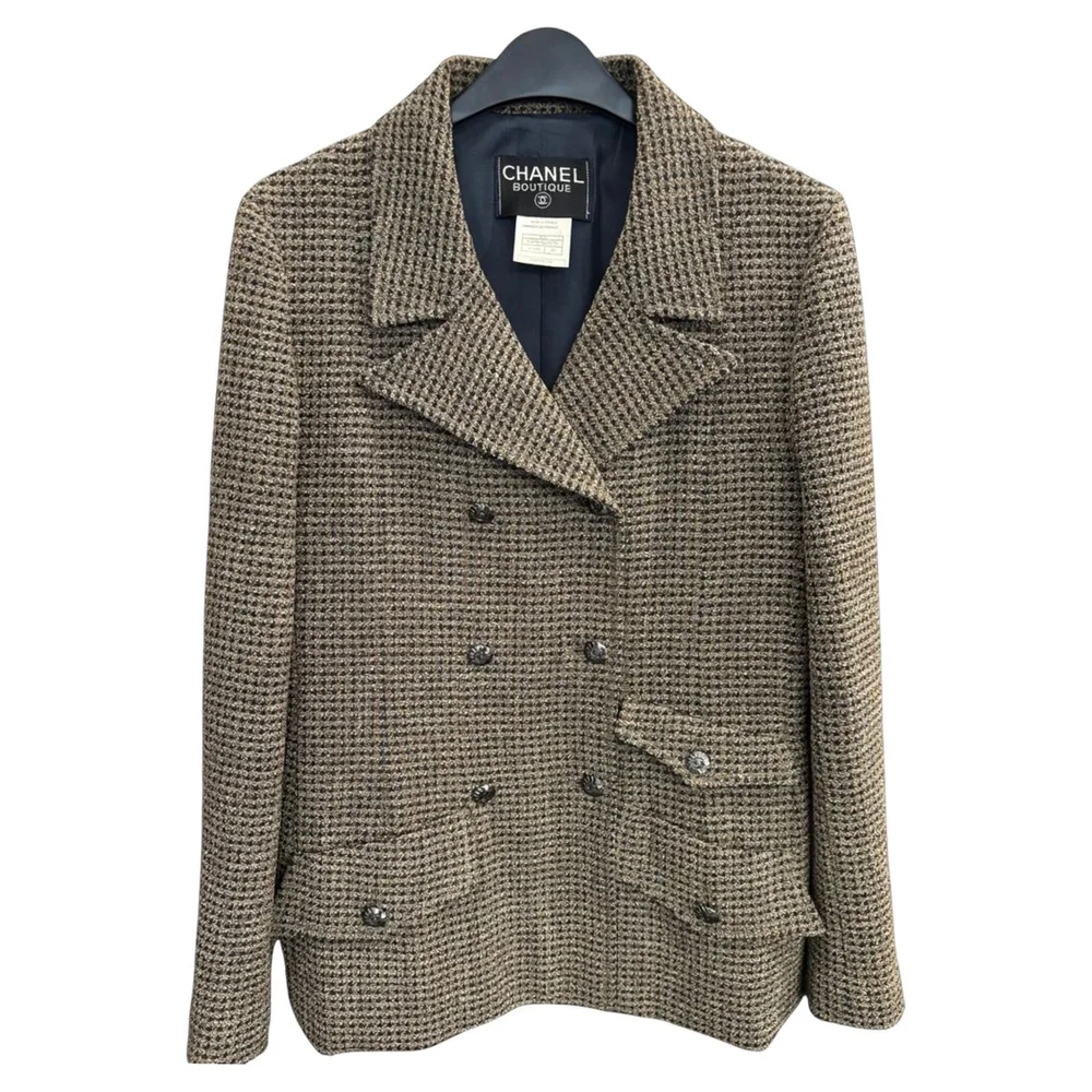 Chanel Brown Tweed Wool Jacket