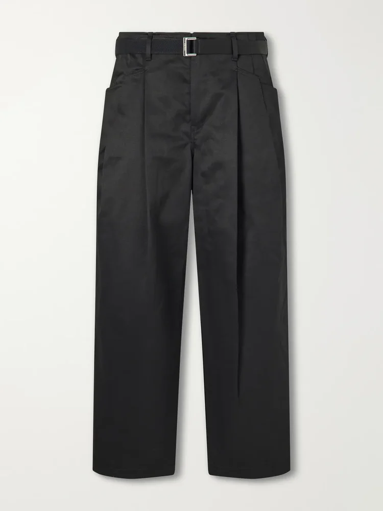 Wide-Leg Cotton Chinos