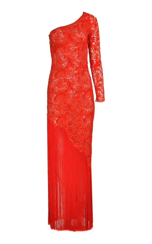 Scarlet Fringe Cotton Maxi Dress