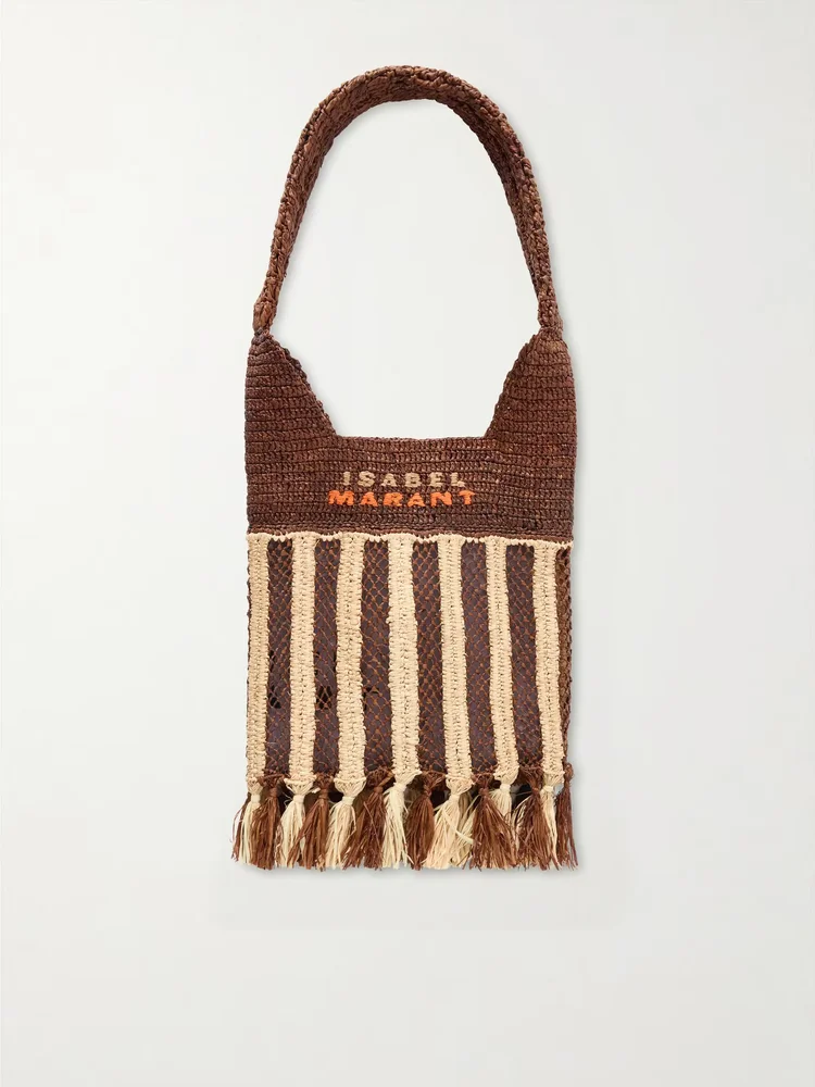 Praia raffia tote bag - brown - One Size