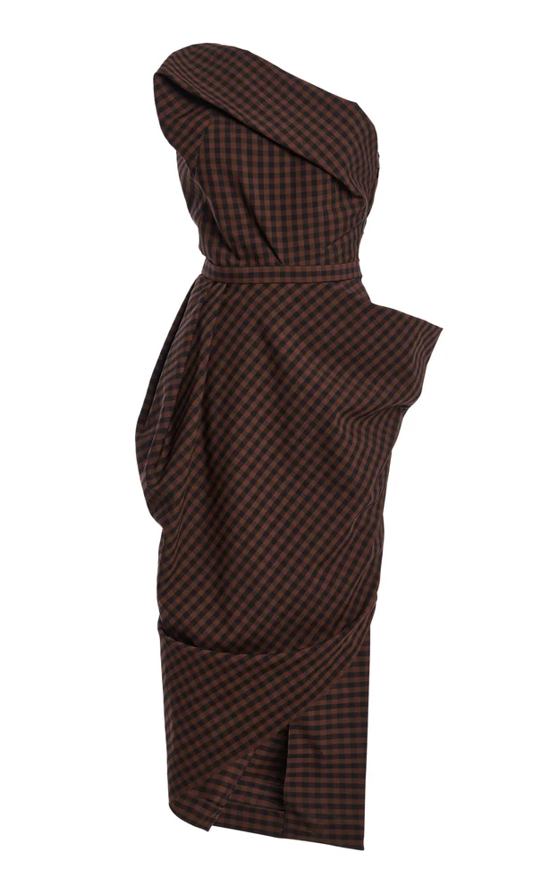 Draped Wool-Blend Midi Dress
