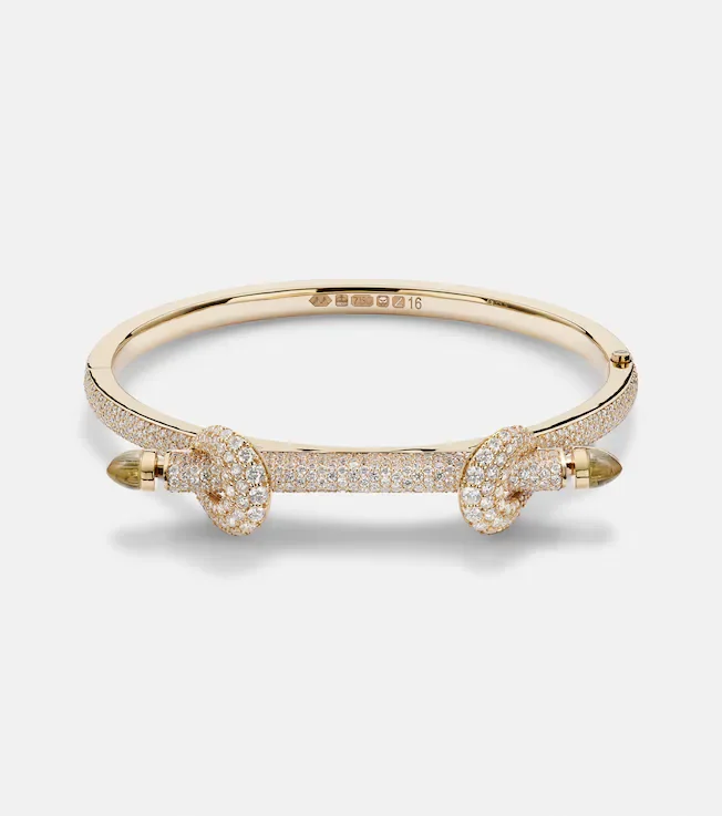 Chakra Icon 18kt gold bracelet with diamonds and quartz