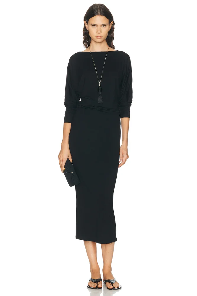 Long Sleeve Soft Jersey Midi Dress
