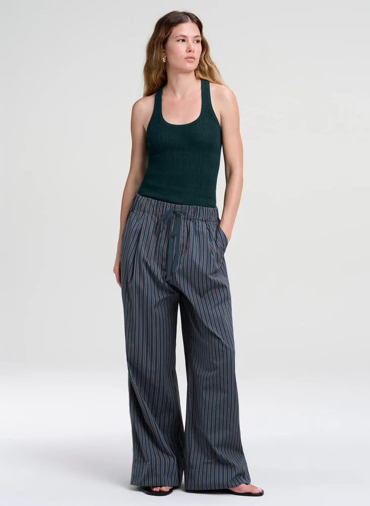 James Striped Cotton Drawstring Pant