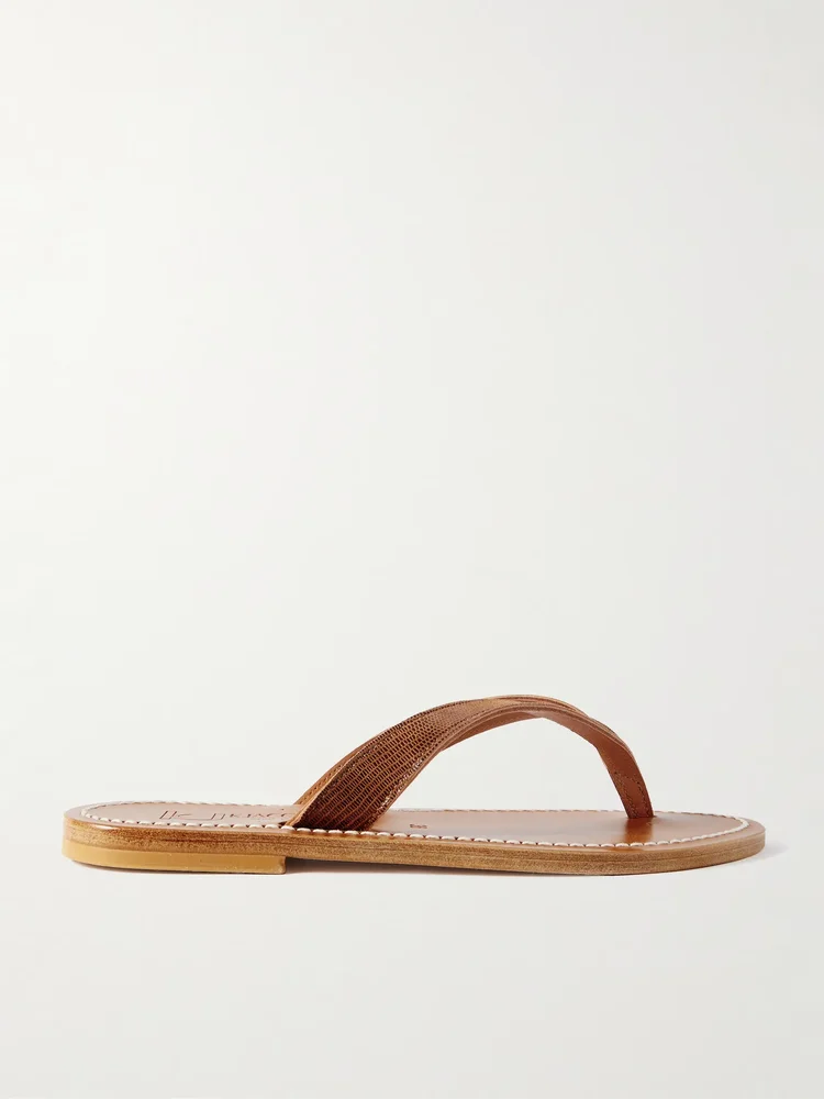 Torino lizard-effect leather sandals