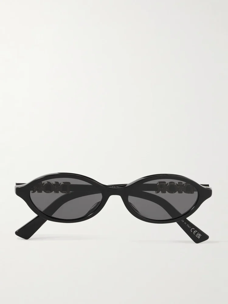 DiorTreasure R1I embellished oval-frame acetate sunglasses