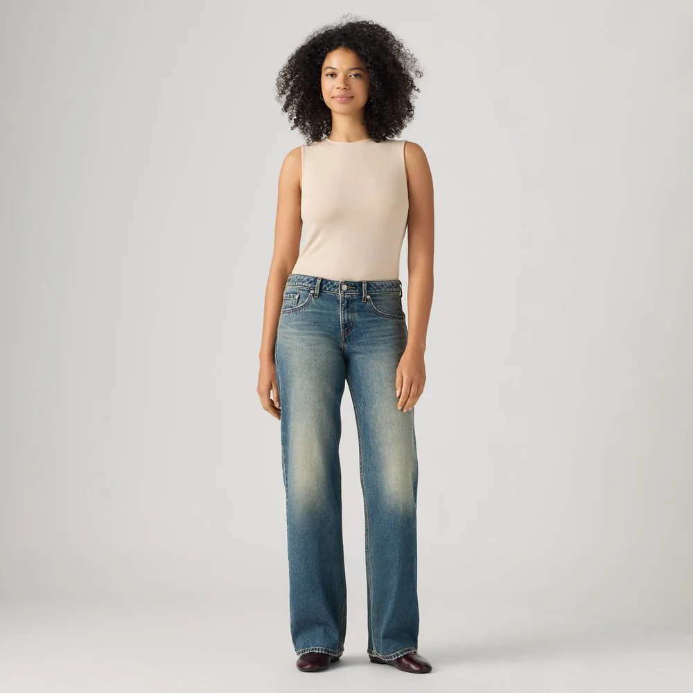 Low Loose Jeans in Counting Bills, Dark Wash