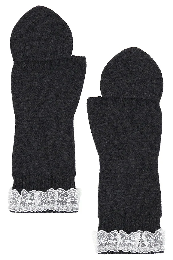 Compact Wool Lace Mittens