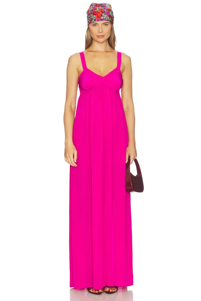 Jacobean Maxi Babydoll Dress