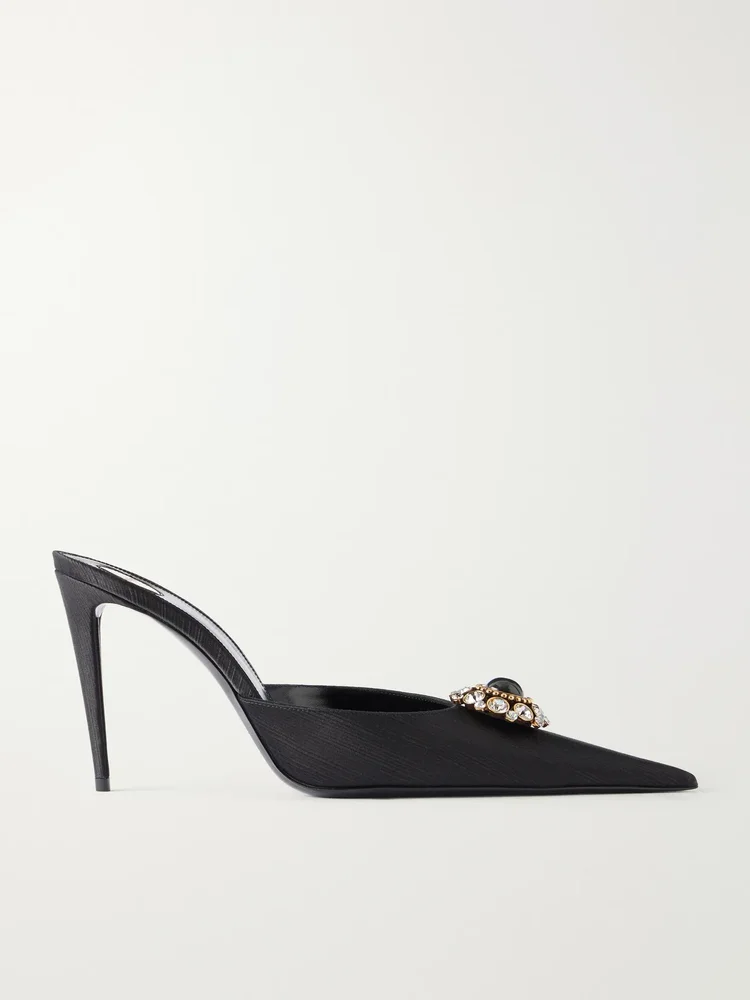 cosmo 95 crystal embellished faille mules