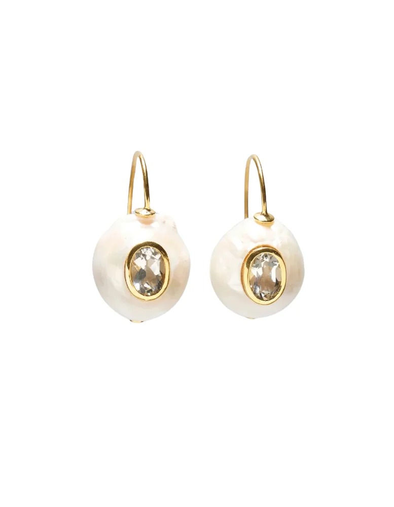 Dôme Figure Pearl Hoops