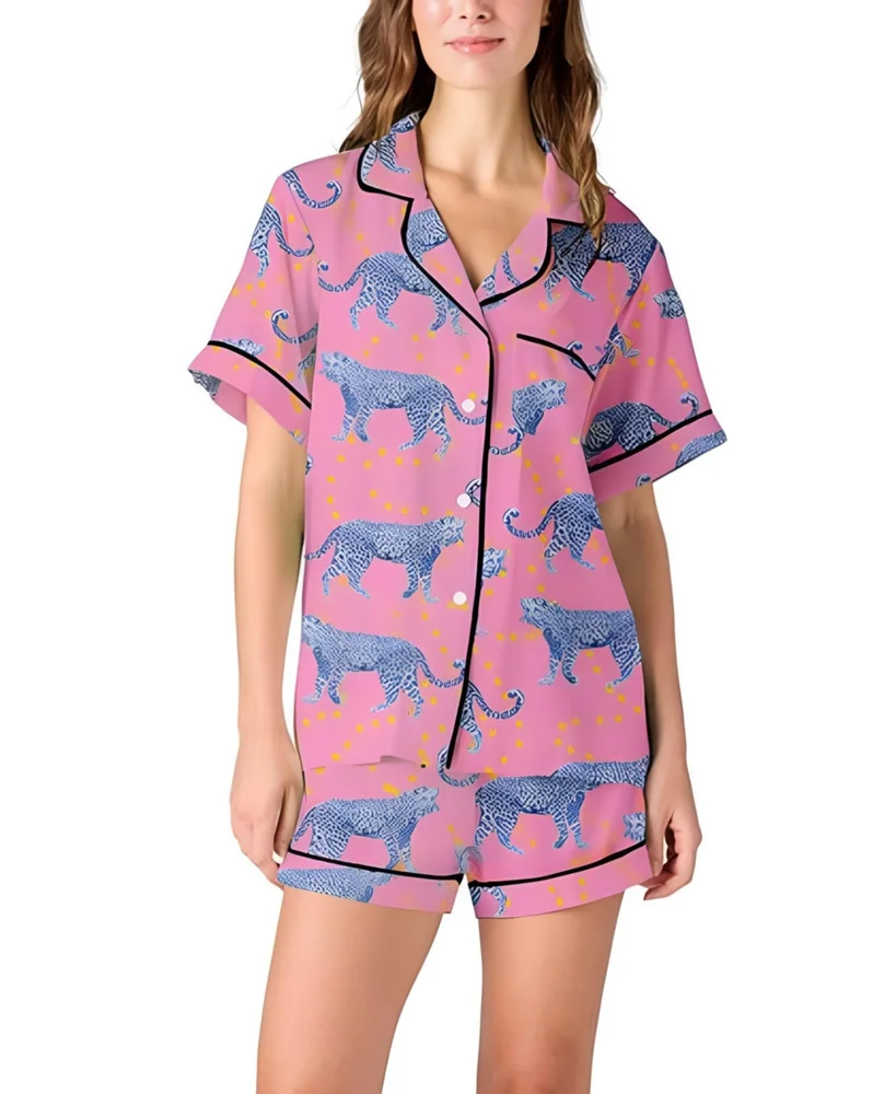 Cosmic Cheetah Pajama Shorts Set