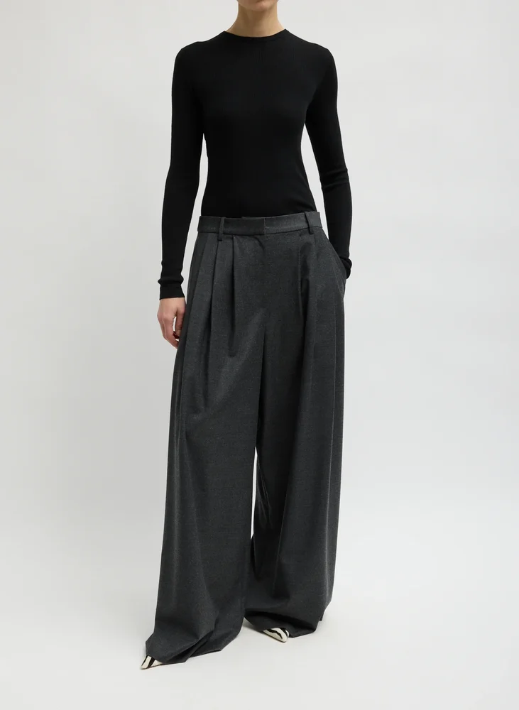 Cozy Flannel Triple Pleat Pant