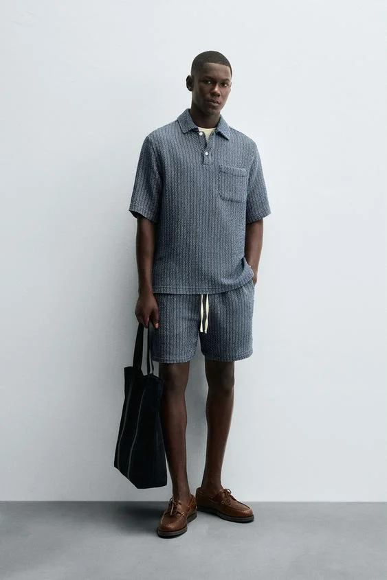 Zara TEXTURED POLO SHIRT
