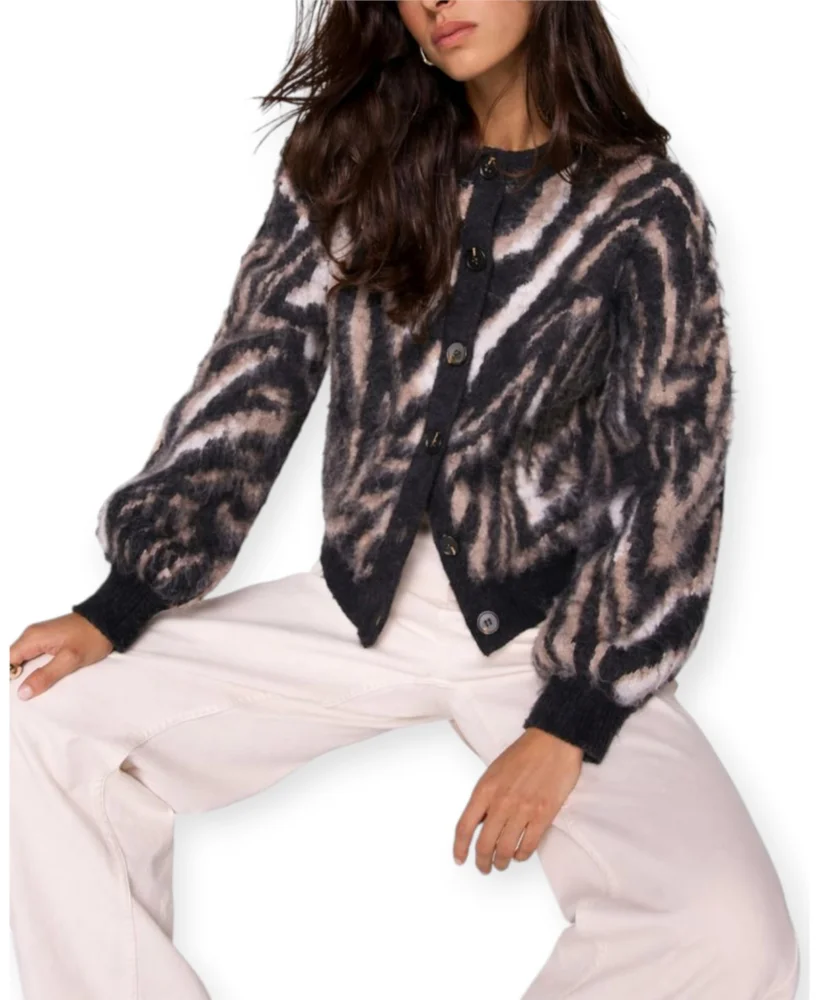 Zebra Knit Cardigan