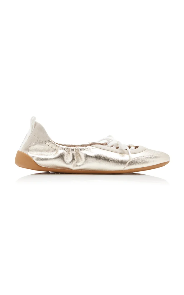 Kick Metallic Leather Ballet Sneakers