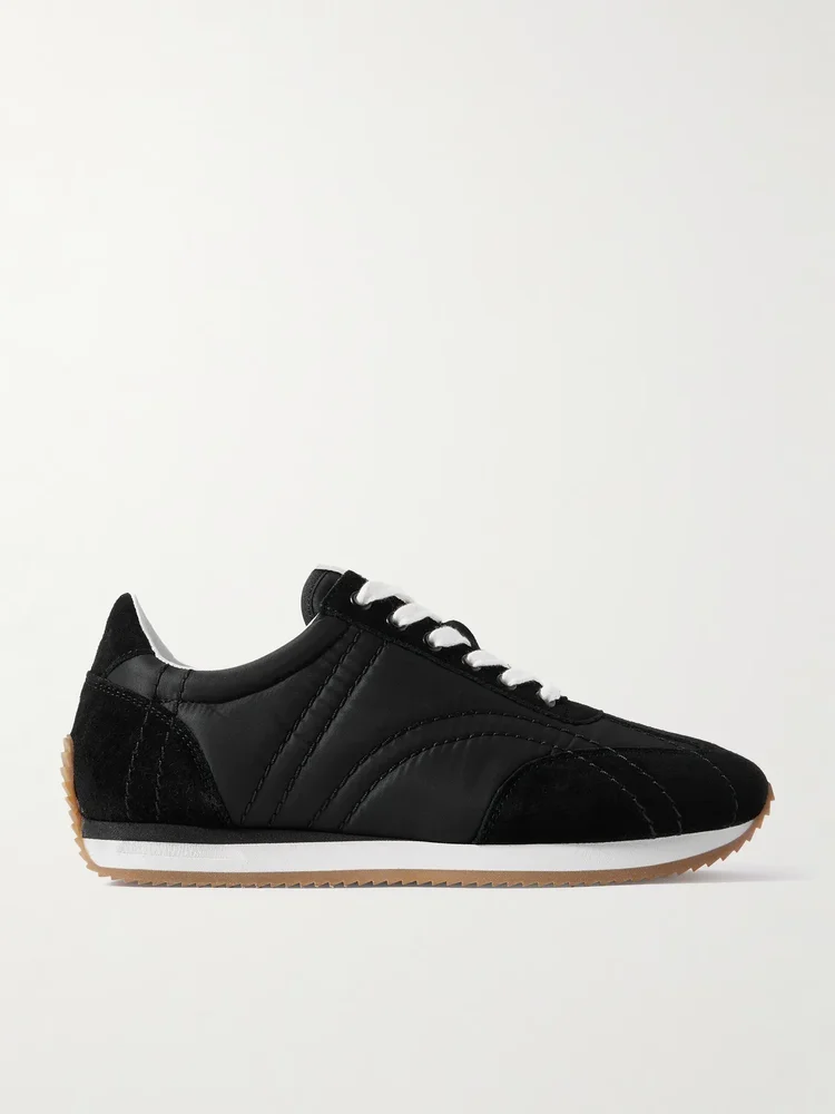 sport suede trimmed shell sneakers