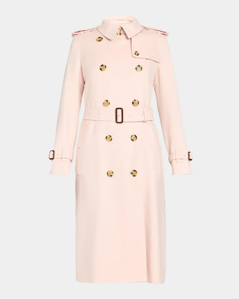 Kensington Double-Breasted Trench Coat in Brushed Cashmere