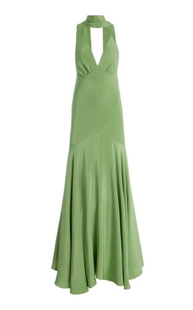 Exclusive Silk Crepe Bias Maxi Dress