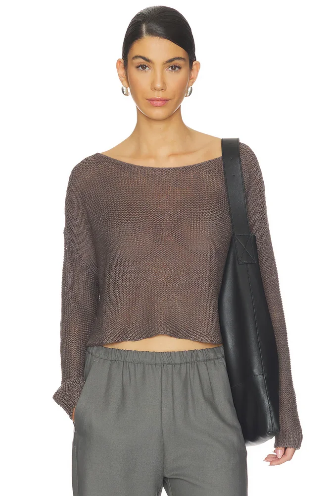 Linen Open Knit Bateau Sweater
