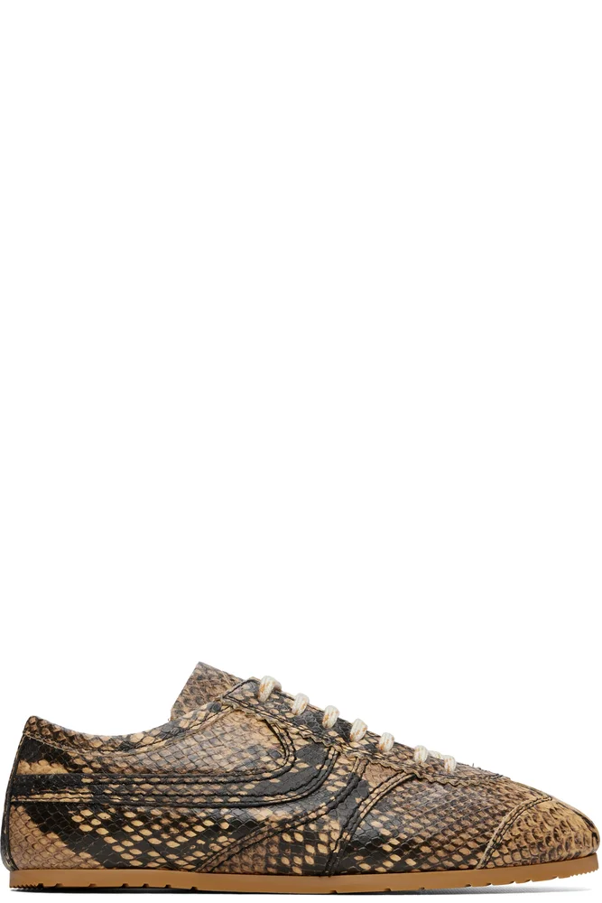 Beige Leather Sneakers