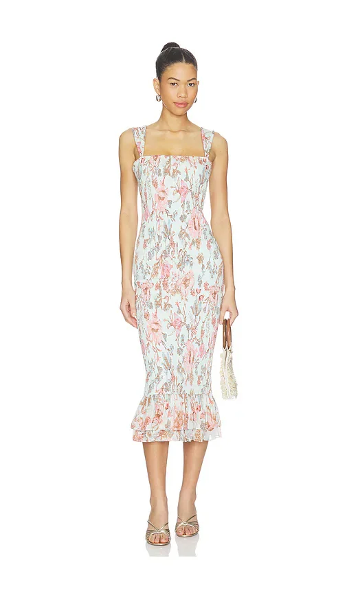 Smocked Midi Dress