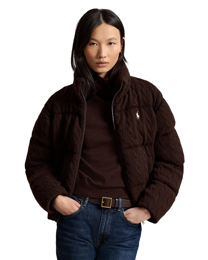 Cable Wool & Cashmere Puffer Jacket