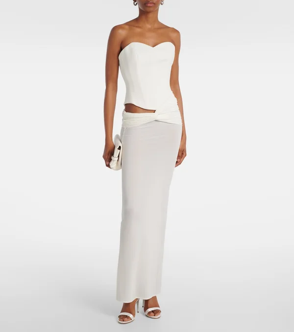 So Nude 85 satin sandals in white - Aquazzura