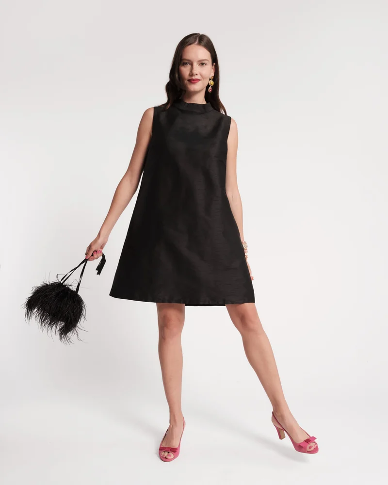 Sleeveless Diplomat Mini Dress - Black