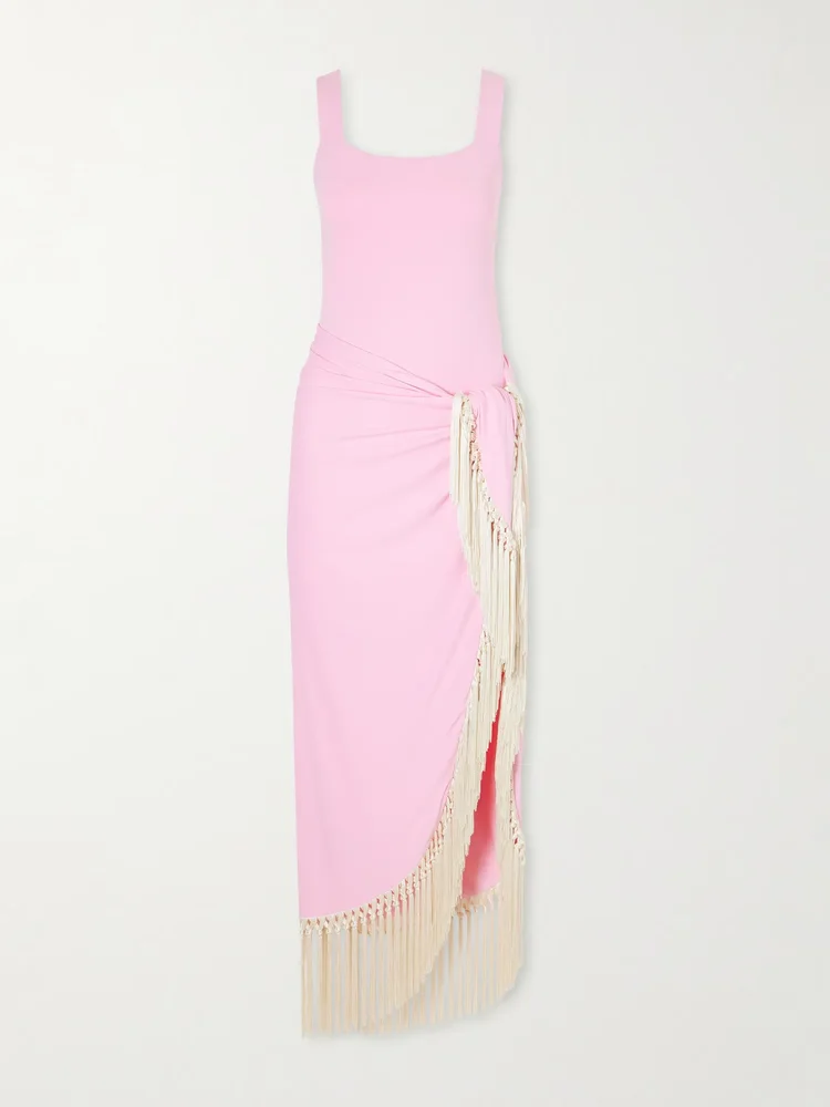 Lido fringed swimsuit and pareo set