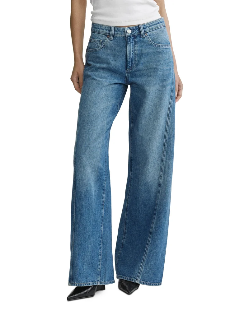 Alex Baggy Wide Leg Low Rise Jeans in Authentic