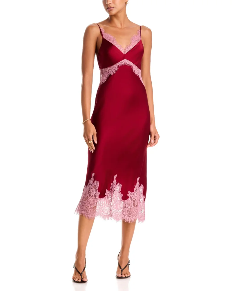 Scotty Silk Lace Trim Slip Dress - Exclusive