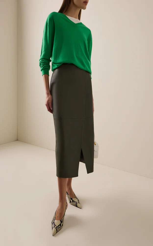 The Este Leather Maxi Skirt