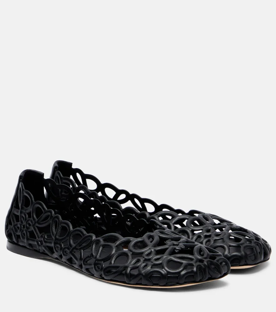 Petal Anagram leather ballet flats