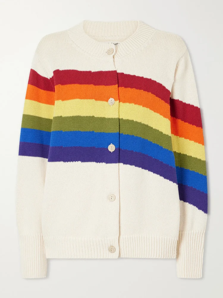 Sammi Prism intarsia-knit organic cotton cardigan