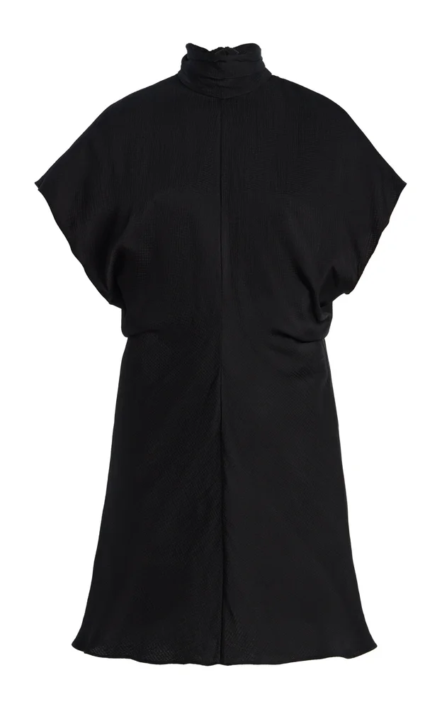 Ardea Tie-Neck Satin Mini Dress